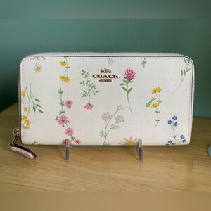 Coach Cream Wallet with Floral Print